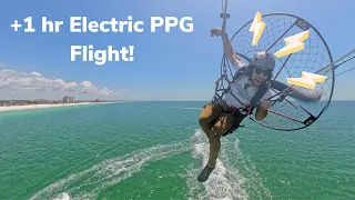 I Flew OVER 1 HOUR on my Electric Paramotor! Max Range Test on the Air Italy EPG-21.