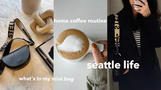 eng) Latte at home + what's in my mini bag (Stella McCartney marlee mini bag)