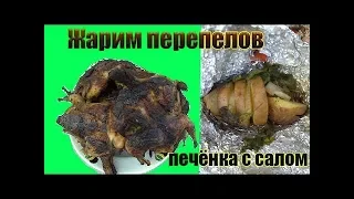 Картошка с салом в фольге на углях // Перепела на мангале