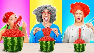 FANTASTISCHE KOCH-CHALLENGES OMA VS ICH || Lustige Küchen-Hacks und Tricks von 123GO! Food