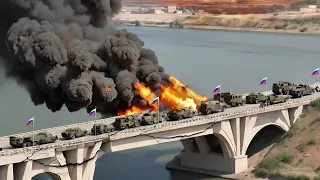 The RUSSIAN Invasion Is Over! Ukraine bombards Russian ammunition supply convoy Over the Bridge