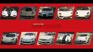 Need for Speed: Most Wanted (2012) - All 10 Most Wanted Cars + Koenigsegg Agera R - Bonus Races