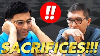 3 SACRIFICES IN 24 MOVES | Viswanathan Anand vs Wesley So | Levitov Chess Week 2023