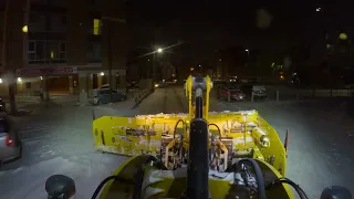 Snow Clearing w/ MetalPless Before a Shift at the Office Loader POV - Snow Removal