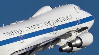 DOOMSDAY PLANE | USAF Boeing E-4B Landings & Takeoff | Sydney Airport Plane Spotting