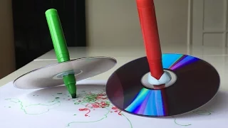 Fun Spinning Top Art Project For Kids With Marker And CD