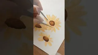 Gouache painting flowers/Easy painting tutorial/Gouache #Shorts