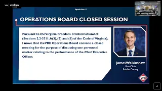 VRE Operations Board Meeting for September 2022