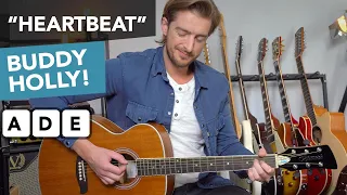 Buddy Holly "Heartbeat" Guitar Lesson - 3 chord songs on acoustic guitar