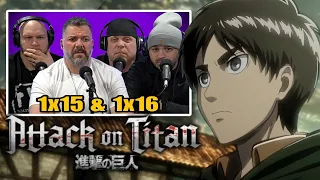 First time watching Attack on Titan reaction episodes 1X15 & 1X16 (Sub)