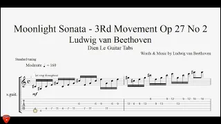 Ludwig van Beethoven - Moonlight Sonata - 3Rd Movement Op 27 No 2 - Guitar Free Tabs