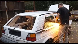 Cutting a car in half!; RollGolf 2.0 #1