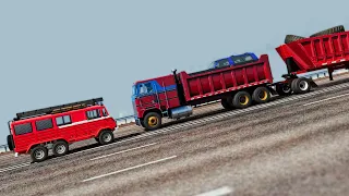 BeamNG Drive - How Much Damage Can Different Cars Do To The CabOver T-Series