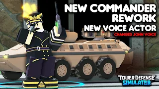 NEW COMMANDER REWORK UPDATE IS HERE! & REMOVED JOHN VOICES | TDS UPDATE (Roblox)