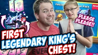 MY SON BUYS HIS FIRST LEGENDARY KING'S CHEST after MUCH Begging!