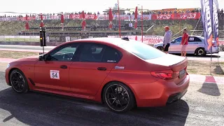 BMW M550i vs Mercedes AMG C63 vs Dodge Charger - Drag Race and Burnouts