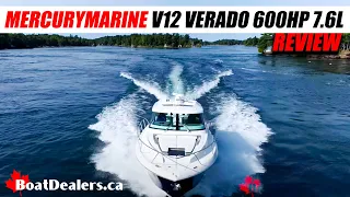 @MercuryMarine V12 Verado 600hp 7.6L #outboard on water review aboard the twin engine Tiara 43 LE