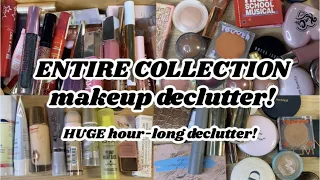 ENTIRE COLLECTION makeup declutter! ♻️ | 1 hour long makeup declutter 2022 + giveaway!