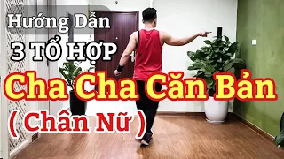 Hướng Dẫn 3 TỔ HỢP CHA CHA CĂN BẢN ( Chân Nữ )( Bài Khớp Nhạc BẤM 🔽 )