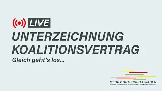 🔴LIVE: Unterzeichnung des Koalitionsvertrags zwischen SPD, Bündnis 90/Die Grünen und FDP