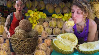 ULTIMATE Street Food Tour in Davao City Philippines - EATING WHOLE FILIPINO DURIAN + SATAY & BULALO
