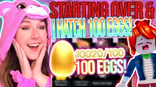 I STARTED OVER & HATCHED *100* EGGS IN ROYALE HIGH'S SPRING UPDATE! ROBLOX Royale High Speedrun