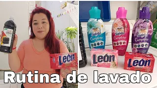 ⛅Rutina de Lavado💪🏽 / PROBANDO Barra LEON 🧼🧺 Jabon Liquido Aurrera  PROBANDO DETERGENTES💁🏽‍♀️