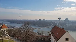 Bratislava Slovakia UFO Bar & Restaurant Panorama Winter 2020 4k Ultra Hd UHD