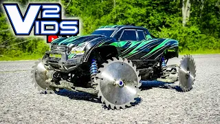 Traxxas Xmaxx, SAW BLADE WHEELS!