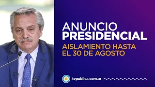 Alberto Fernández extendió el Aislamiento hasta el 30 de agosto