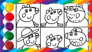 Drawing And Coloring Peppa Pig and all the Family👁️🖌️🌈 Drawings For Kids #34