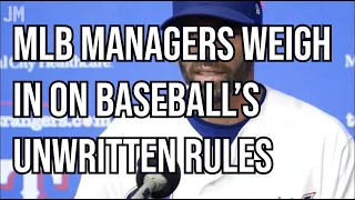 Manager opinions on MLB's unwritten rules
