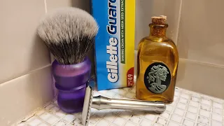 Morning Shave ~ Gillette Guard Shaving Cream ~ First Impressions of the Blackland Blackbird