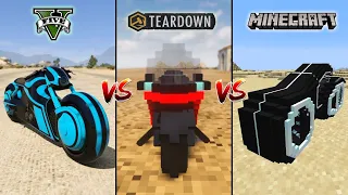 MINECRAFT TRON BIKE VS GTA 5 TRON BIKE VS TEARDOWN TRON BIKE - WHICH IS BEST?