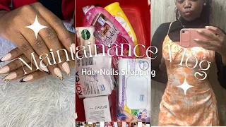 MAINTENANCE VLOG✨💘🛍️Getting my hair,nails and a little self care shopping💋