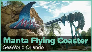 Manta Flying Roller Coaster, 4K POV | SeaWorld Orlando