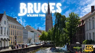 [4K] 🇧🇪 Bruges / Brugge walking tour, flemish Belgium romantic city 🧇, overcrowded of tourists 📸