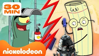 Bob l'Éponge + Pierre, Papier, Ciseaux | PLANKTON CONTRE PAPIER : les pires inventions | Nickelodeon