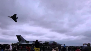 XH558 flypast of XM655 as part of the Salute the V Force Tour
