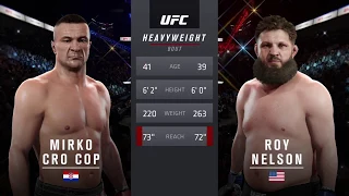 Mirco Cro Cop vs. Roy Nelson (EA Sports UFC 2) - CPU vs. CPU - Crazy UFC 👊🤪