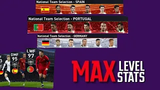 MAX Stats & Rating Of Best Players From SPAIN, PORTUGAL, GERMANY NATIONAL SELECTION | PES 2020