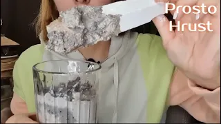 @prostohrust sawn chalk in pasta crunch asmr  пиленный мел в пасте хруст бор