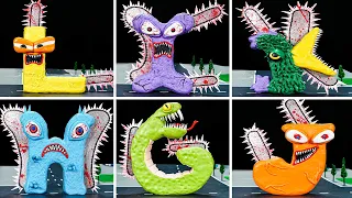 😬 Making ALPHABET LORE MONSTER in CHAINSAW MAN [G to L] Sculptures with Clay | Alphabet Lore clay