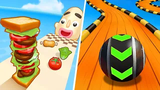 Sandwich Runner | Sky Rolling Balls - All Level Gameplay Android,iOS - NEW APK BIG UPDATE
