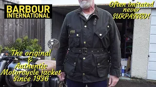 TON UP BOYS didn't always wear leather Heres why! BARBOUR international waxed Motorcycle Jacket!