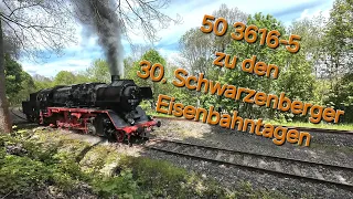 50 3616-5 bei der Arbeit zu den 30.Schwarzenberger Eisenbahntagen , Dampflok bei der Arbeit