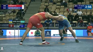 1/4 FS - 125 kg: D. KARTAVYI (UKR) df. Y. BATIRMURZAEV (KAZ) by VSU1, 11-1