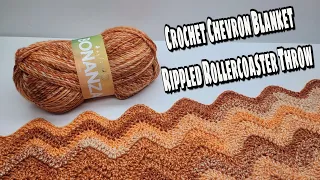 Super Easy Crochet Blanket | Easy Crochet Chevron Blanket | VERY EASY Crochet Chevron Stitch