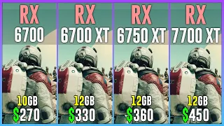 RX 6700 vs RX 6700 XT vs RX 6750 XT vs RX 7700 XT - Test in 12 Games