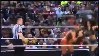 WWE WrestleMania 31 Aj lee & paige vs The bellas